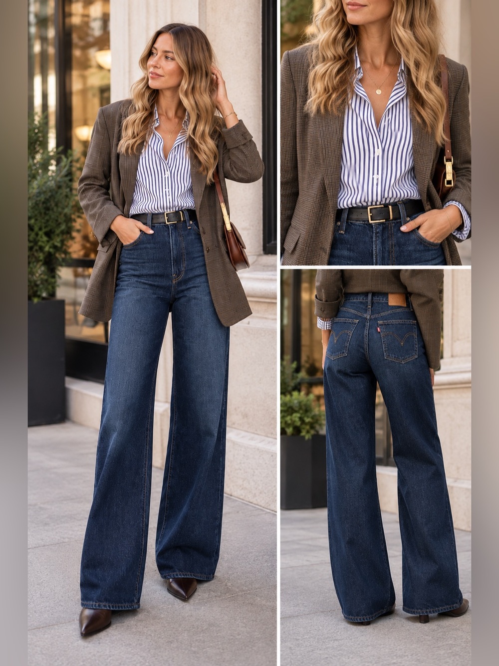 Levi’s ribcage wide leg jeans NEW 27 dark Wash